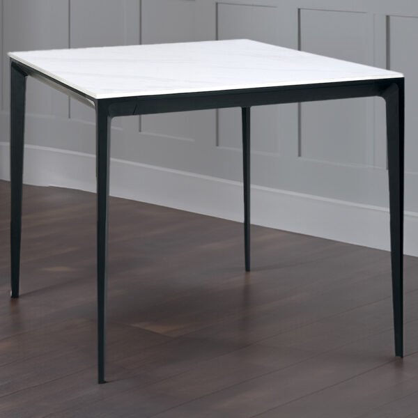 Miami Square Stone Top Dining Table White Marble - Image 2