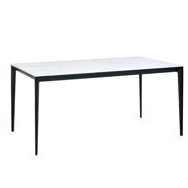 Miami Rectangular Stone Top Dining Table - White Marble