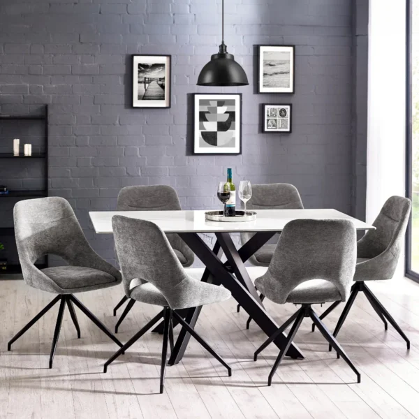 Bradley White Marble Dining Table - Image 2