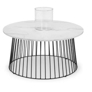 Broadway White Marble Round Coffee Table