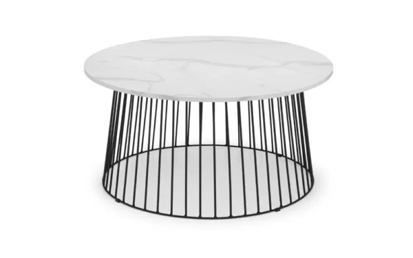 Broadway White Marble Round Coffee Table - Image 5
