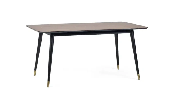 Findlay Rectangular Dining Table - Walnut & Black - Image 4
