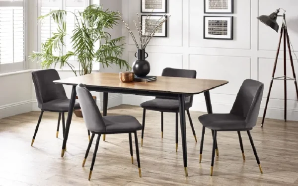 Findlay Rectangular Dining Table - Walnut & Black - Image 2