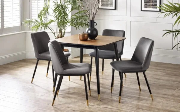 Findlay Square Dining Table - Walnut & Black - Image 2