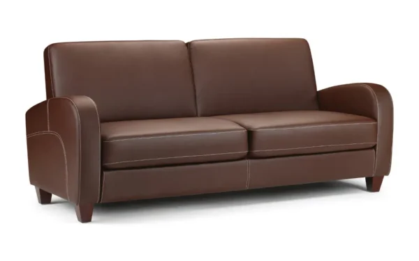 Vivo Chestnut 3 Seater Upholstered Leather Sofa