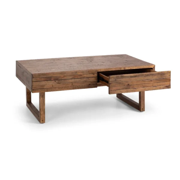 Woburn Reclaimed Pine 2 Drawer Coffee Table - Image 4