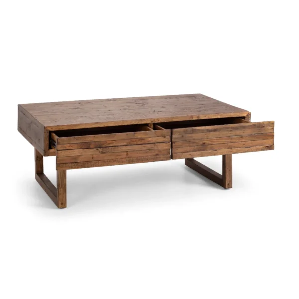 Woburn Reclaimed Pine 2 Drawer Coffee Table - Image 5