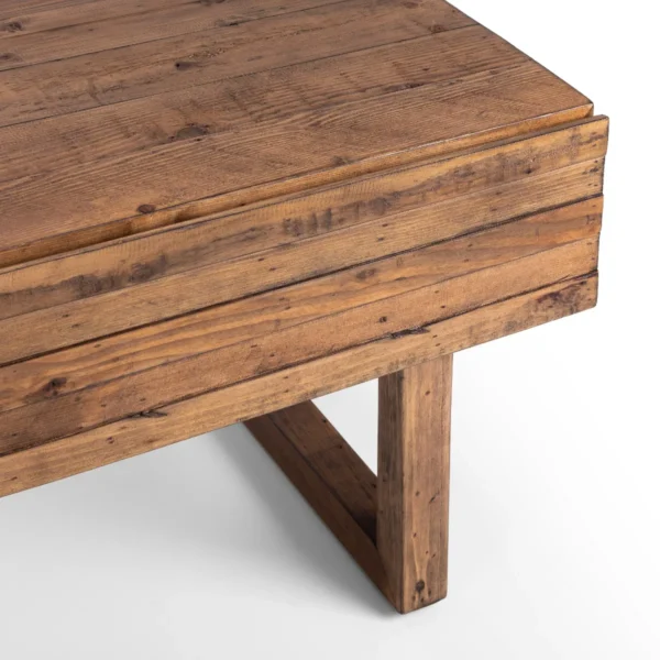Woburn Reclaimed Pine 2 Drawer Coffee Table - Image 8